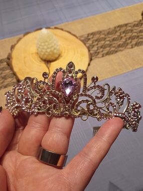 Bridal Lavender And Pink Crystal Tiara Crown - Elegant Women's Accessory